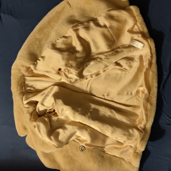 Free People Apricot Kate Faux Fur Double Breasted Teddy Coat, Size L - Picture 10 of 15